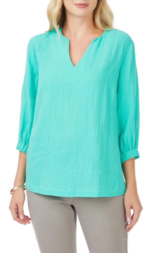 Foxcroft Evie Gauze Blouse in Sea Mist Cover