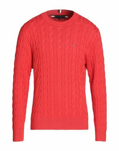 Tommy Hilfiger Man Sweater Tomato red Cotton Cover