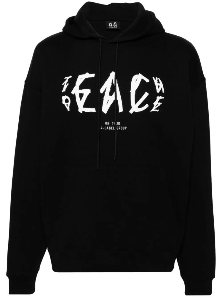 44 LABEL GROUP Peace-logo cotton hoodie - Black Cover