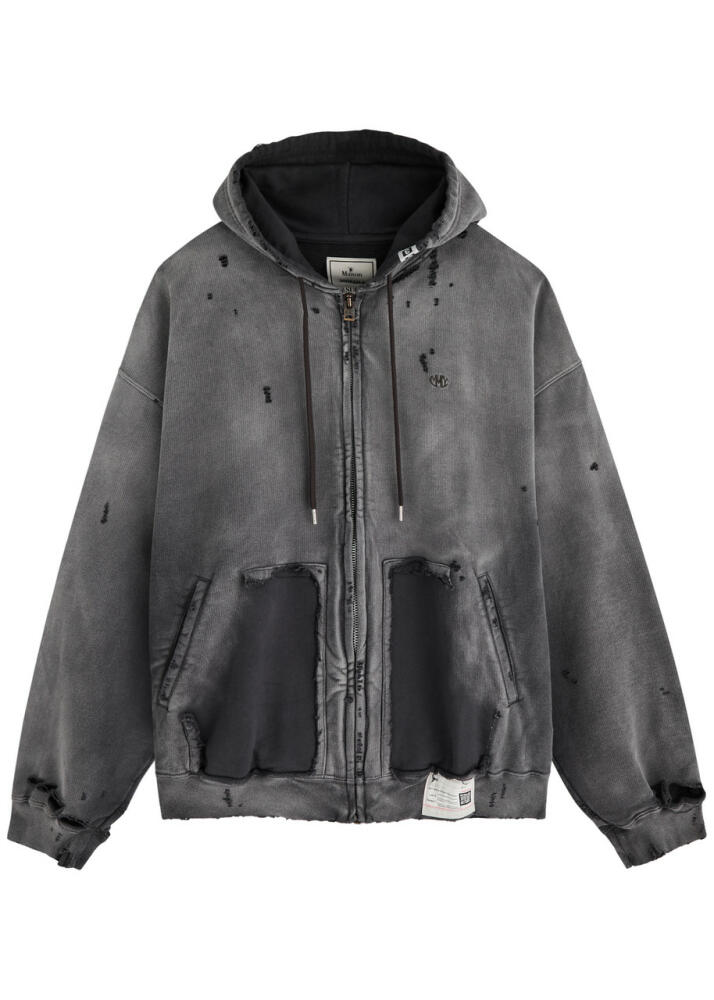 Maison mihara yasuhiro Sun Faded Like Distressed Cotton Sweatshirt - Black Cover