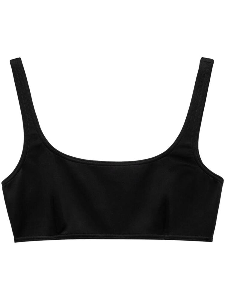 Prada interlock-weave scoop-neck bikini top - Black Cover