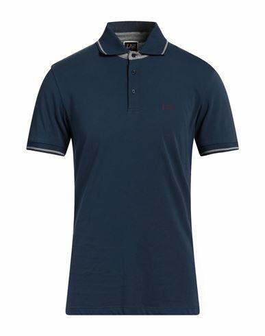 Lab. Pal Zileri Man Polo shirt Slate blue Cotton Cover