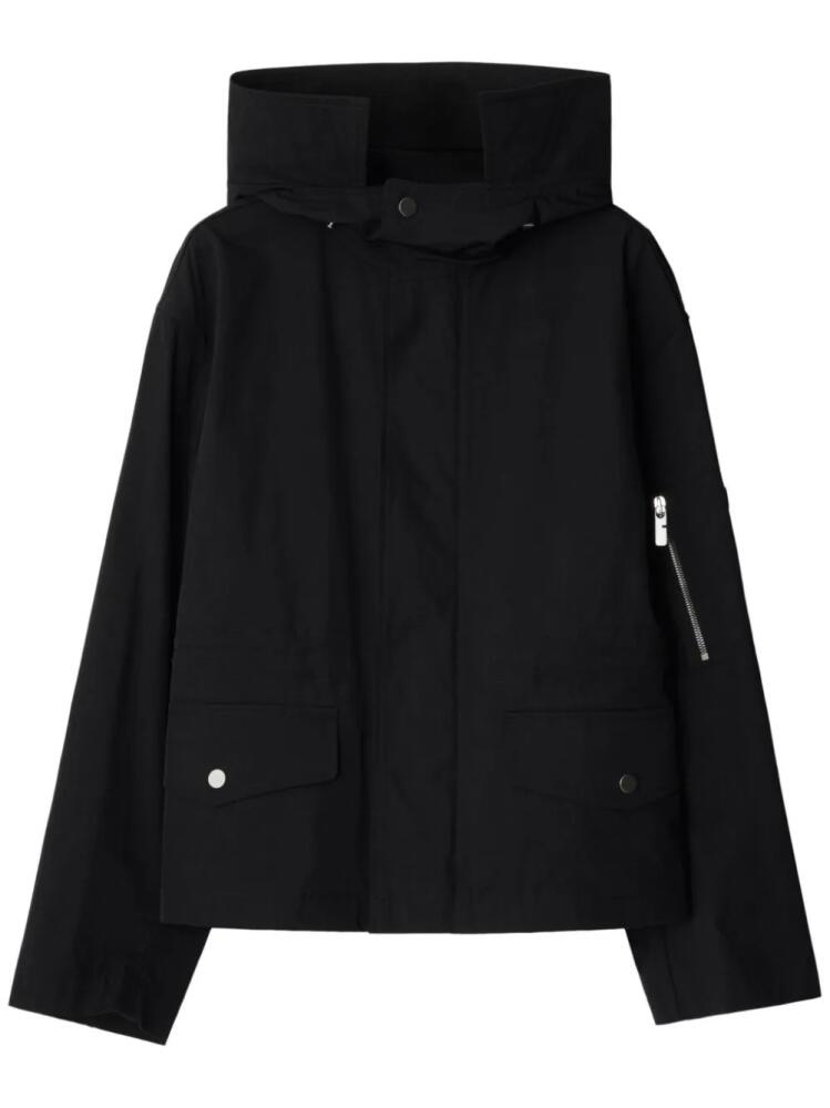 Burberry hooded press-stud parka coat - Black Cover