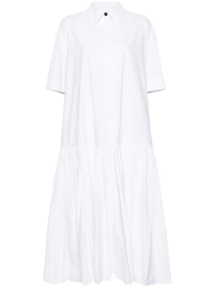 Jil Sander drop-waist cotton shirtdress - White Cover