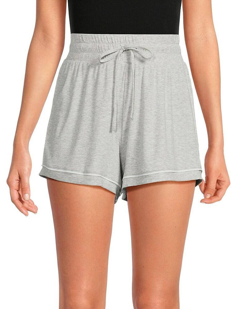 Rachel Parcell Women's Ribbed Pajama Shorts - Heather Grey Cover