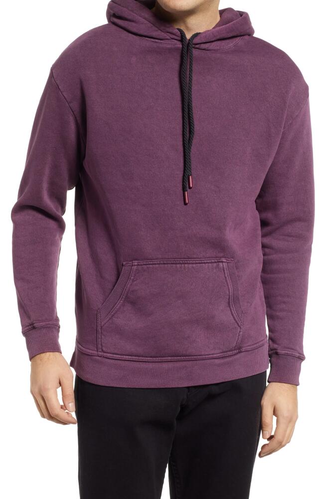 Stone Rose Men's Acid Wash Fleece Hoodie in Plum Cover