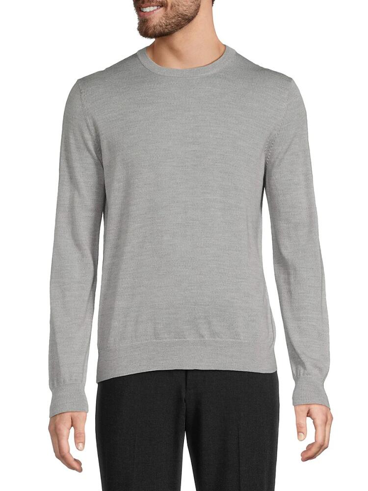 Bruno Magli Men's Classic Fit Merino Wool Crewneck Sweater - Grey Cover