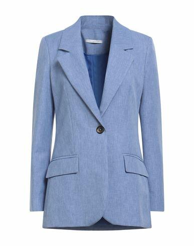 Biancoghiaccio Woman Blazer Pastel blue Polyester Cover