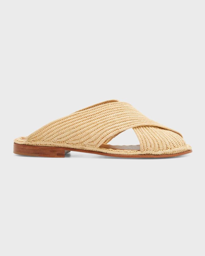 Carrie Forbes Arielle Woven Raffia Crisscross Sandals Cover