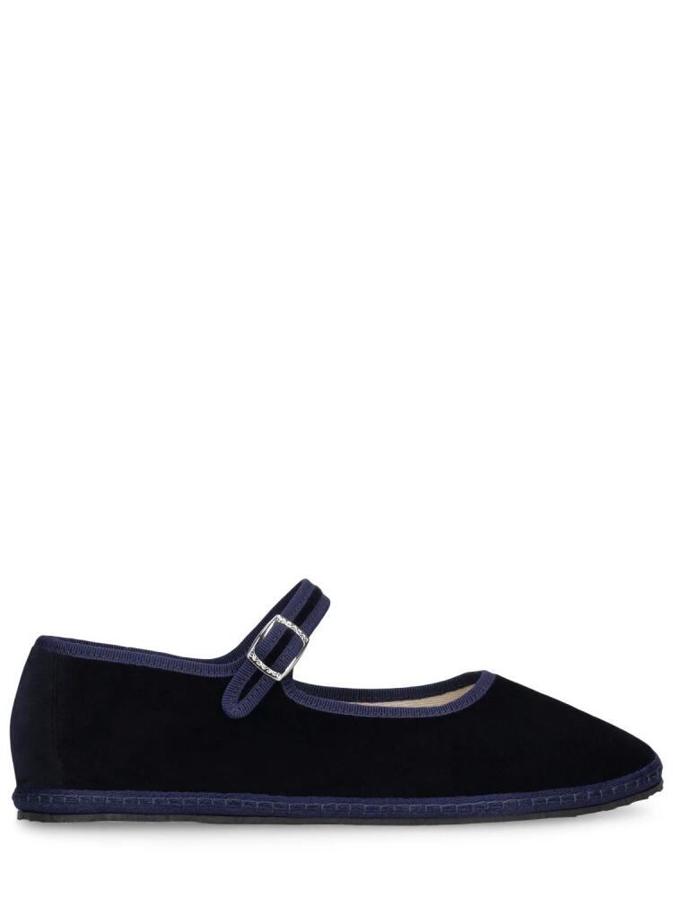 VIBI VENEZIA 10mm Mary Jane Blu Velvet Slippers Cover