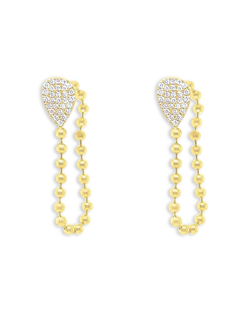 Meira T 14K Yellow Gold Diamond Pear Cluster Chain Drop Earrings Cover