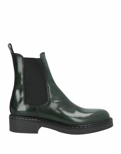 Guglielmo Rotta Woman Ankle boots Dark green Leather Cover