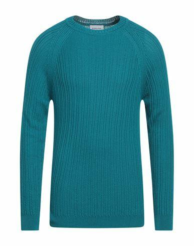 Scaglione Man Sweater Deep jade Cotton Cover