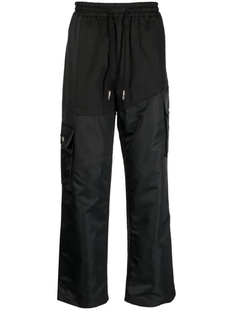 Feng Chen Wang panelled drawstring wide-leg trousers - Black Cover