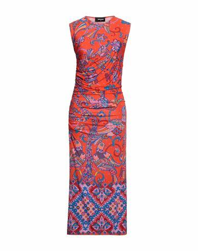 Dsquared2 Woman Midi dress Orange Viscose, Elastane Cover