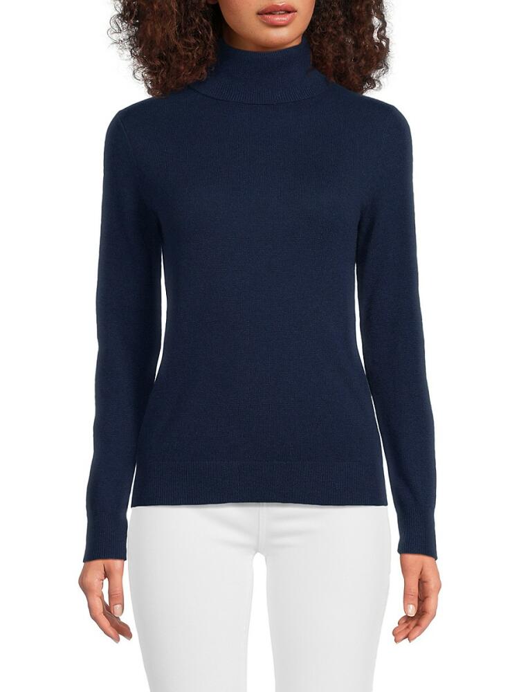 Amicale Women's Cashmere Turtleneck Sweater - Navy Cover