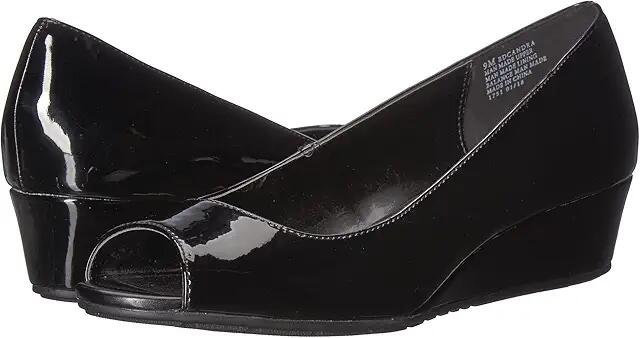 Bandolino Candra (Black Patent Sleek Patent PU) Women's Wedge Shoes Cover