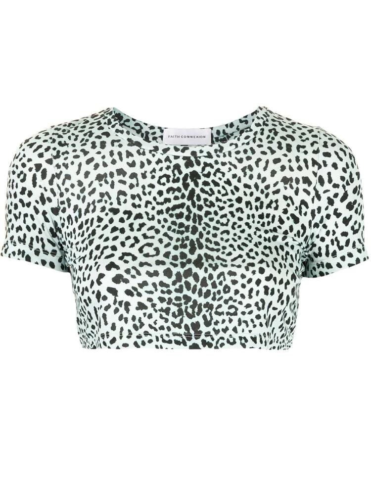 Faith Connexion leopard print cropped T-shirt - Blue Cover