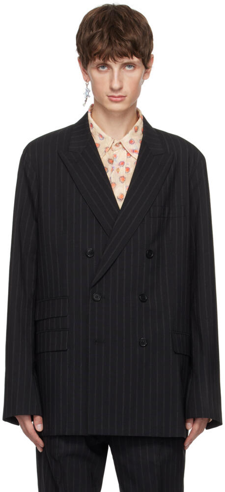 Acne Studios Black Pinstripes Blazer Cover