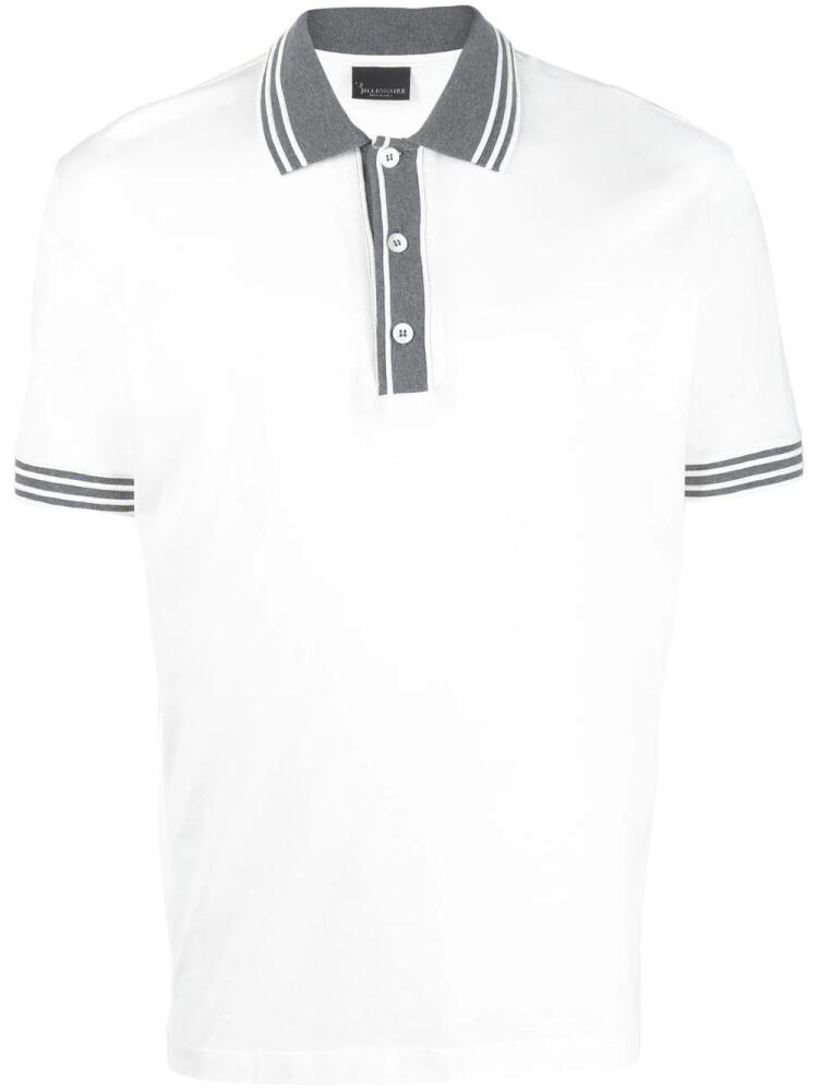 Billionaire logo-jacquard polo shirt - White Cover