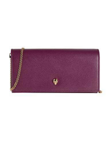 Alexander Mcqueen Woman Wallet Deep purple Leather Cover