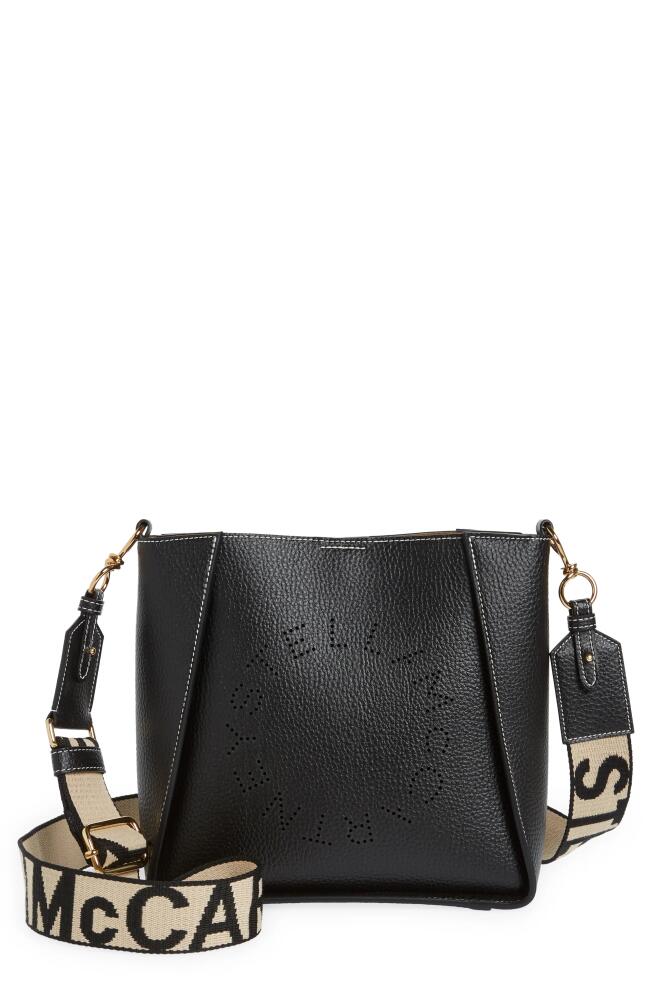 Stella McCartney Perforated Logo Mini Faux Leather Crossbody Bag in Black Cover