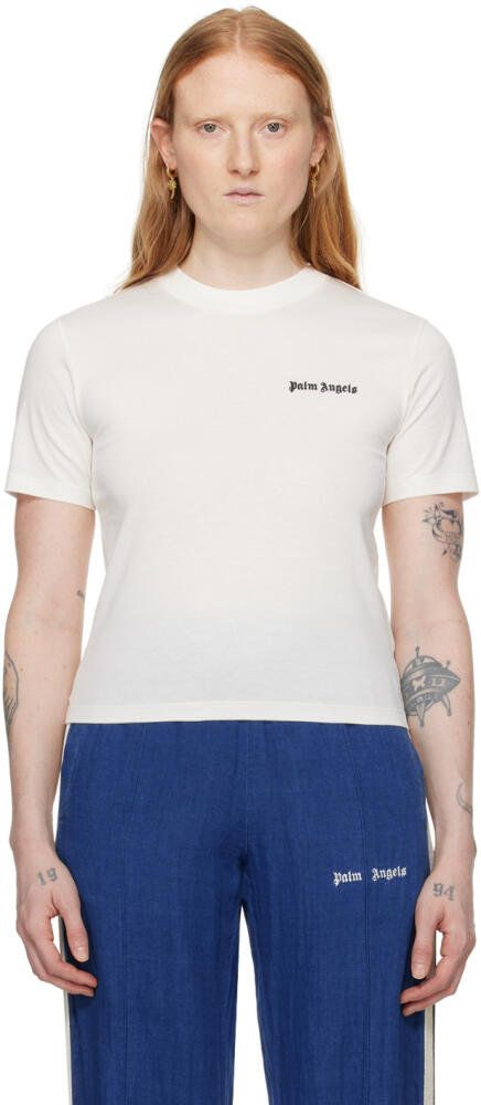 Palm Angels White Fitted T-Shirt Cover