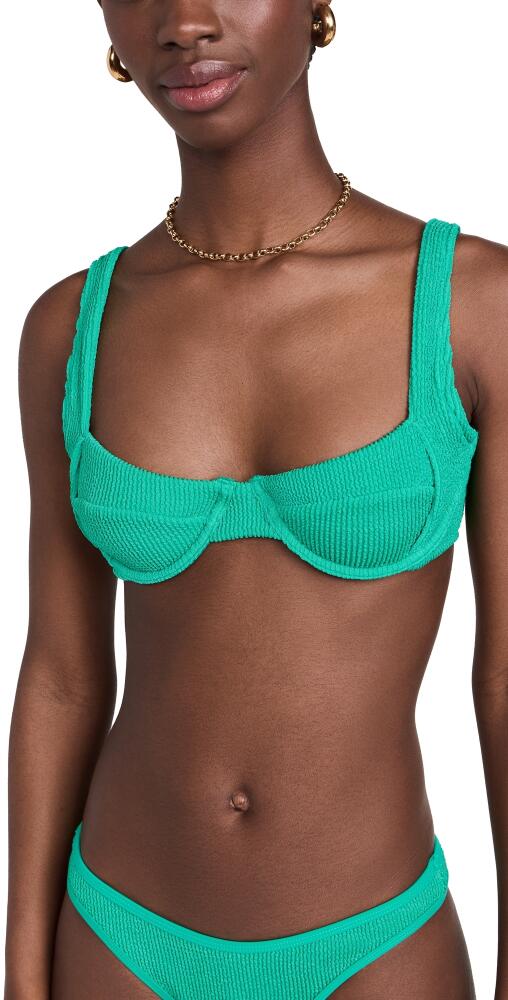 Good American Always Fit Support Demi Bikini Top Jade Green Cover