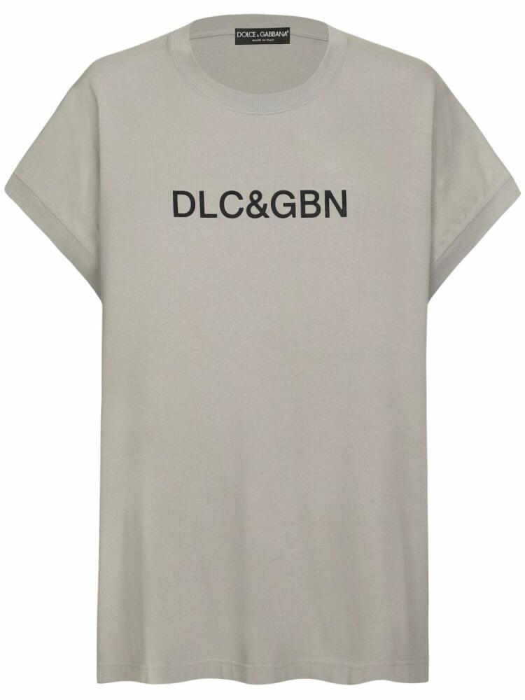 Dolce & Gabbana logo-print cotton T-shirt - Grey Cover