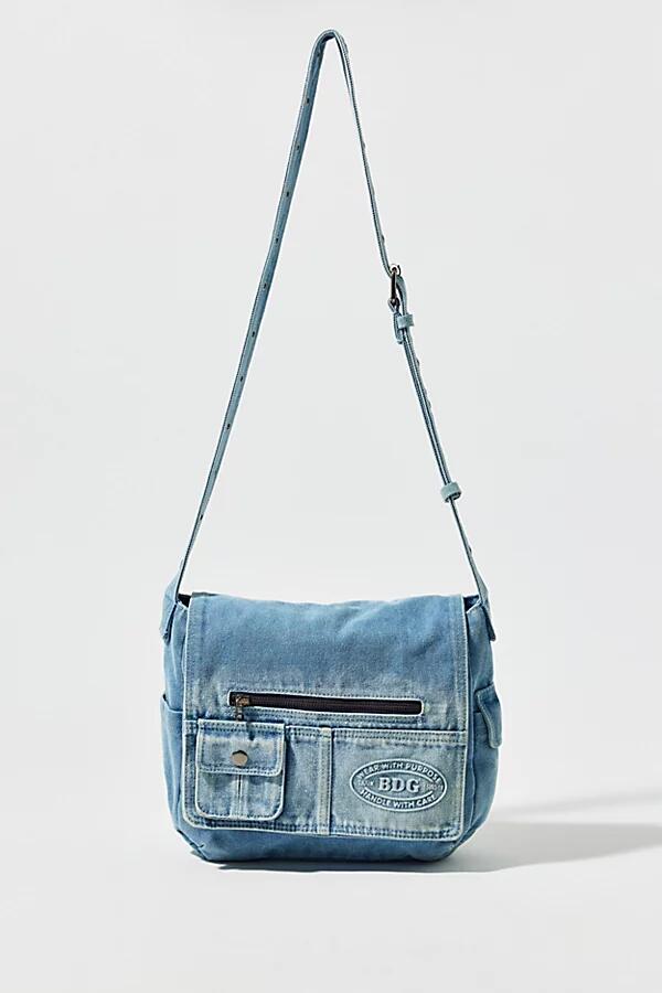 BDG Denim Messenger Bag in Light Bleach Washed Denim Cover