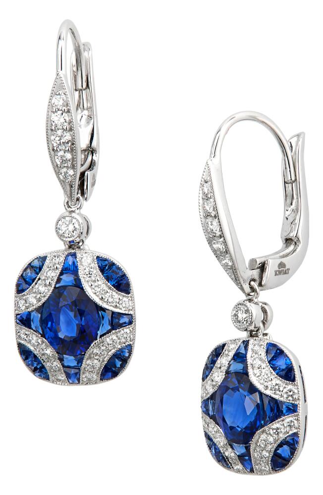 Kwiat Argyle Blue Sapphire & Diamond Drop Earrings Cover