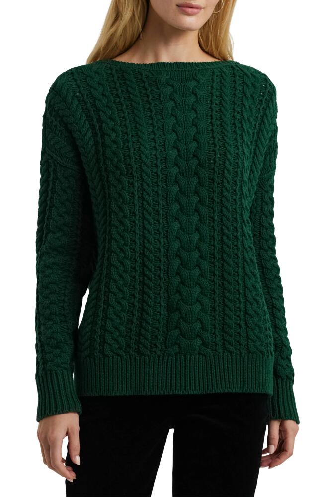 Lauren Ralph Lauren Cable Stitch Cotton Blend Sweater in Deep Emerald Cover