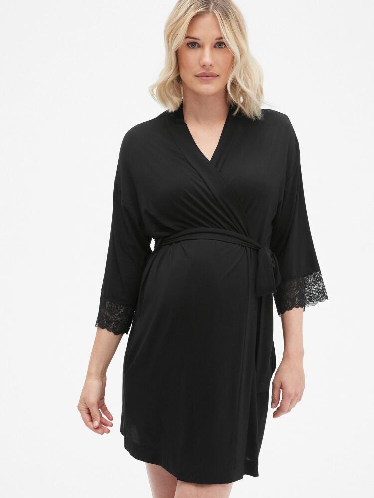 Gap Maternity Lace Trim Robe in Modal Cover