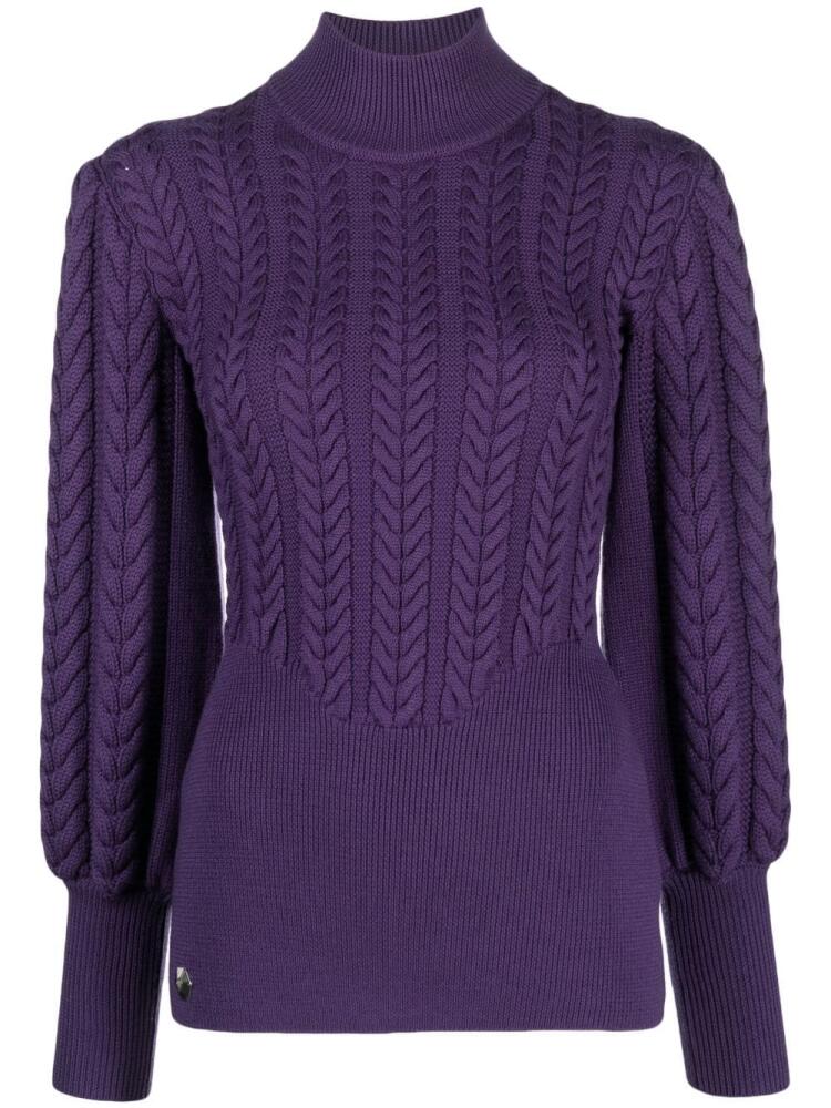 Philipp Plein long-sleeve knitted wool jumper - Purple Cover