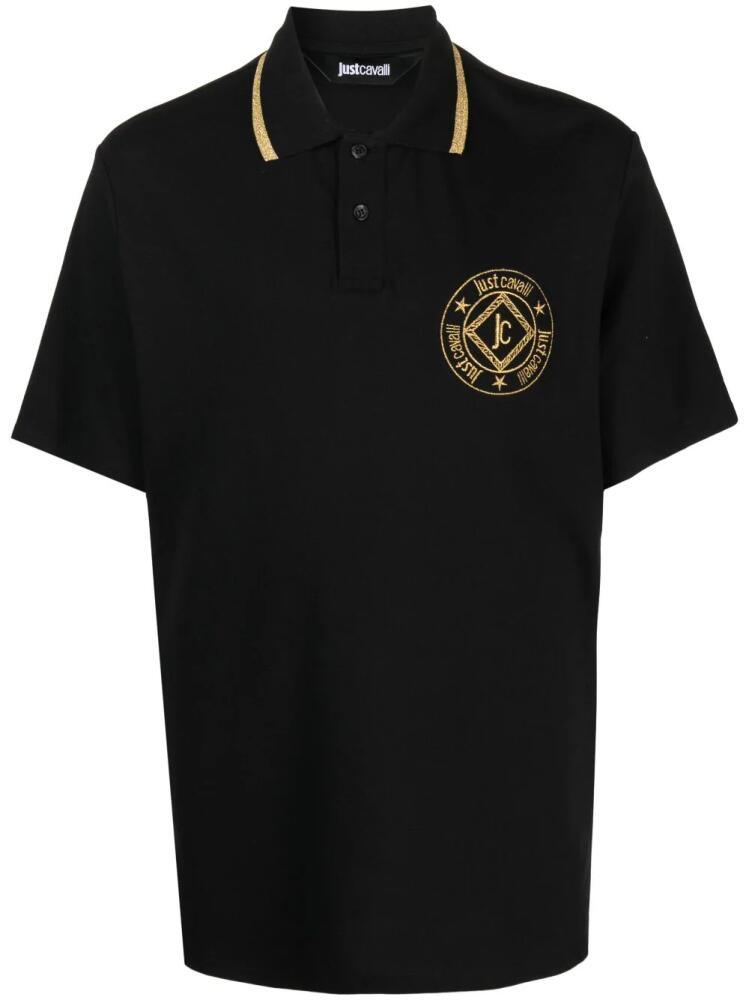 Just Cavalli embroidered-logo cotton polo shirt - Black Cover