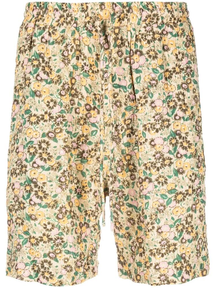 Nanushka ditsy floral-print shorts - Yellow Cover