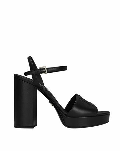 Dolce & gabbana Dolce & gabbana Platform Sandals Woman Sandals Black Leather Cover