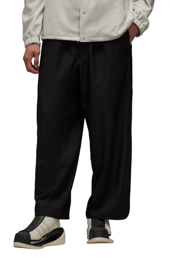 Y-3 Recycled Polyester Twill Wide Leg Pants in Black Cover