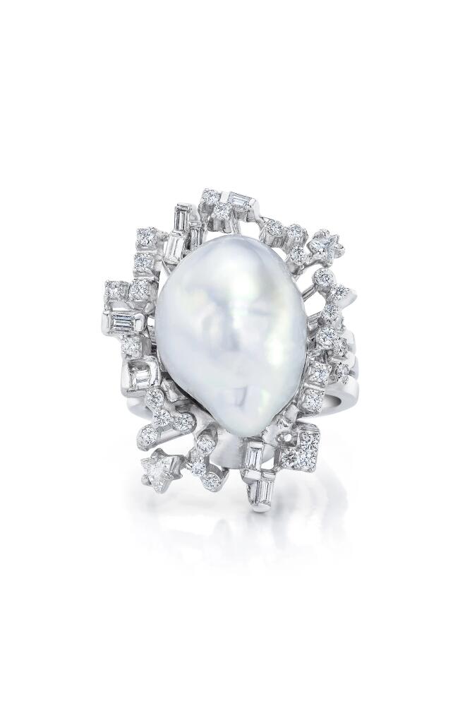 Mindi Mond South Sea Baroque Pearl & Diamond Ring in White Gold/Diamond/Pearl Cover