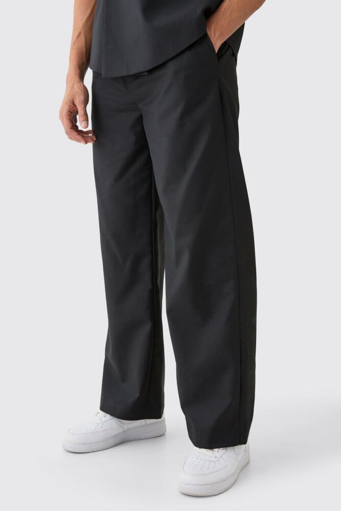 boohoo Mens Wide Leg Dress Pants - Black Cover