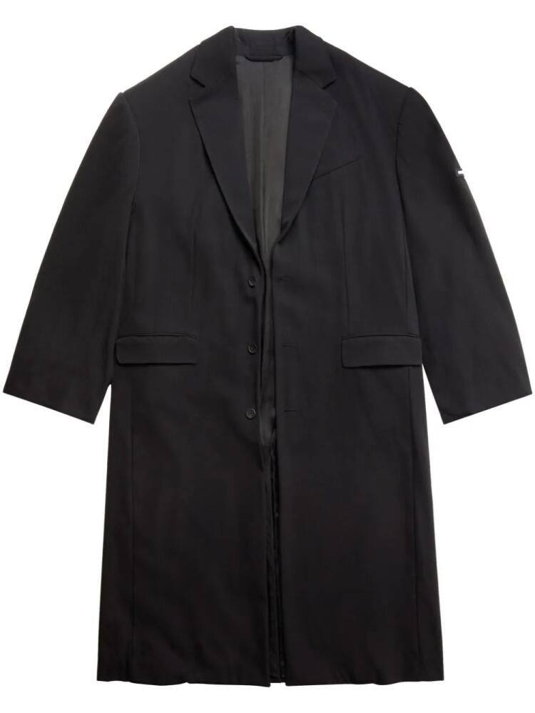 Balenciaga oversized long-sleeve wool coat - Black Cover