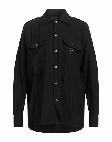 John Richmond Man Shirt Black Viscose, Wool, Elastane Cover