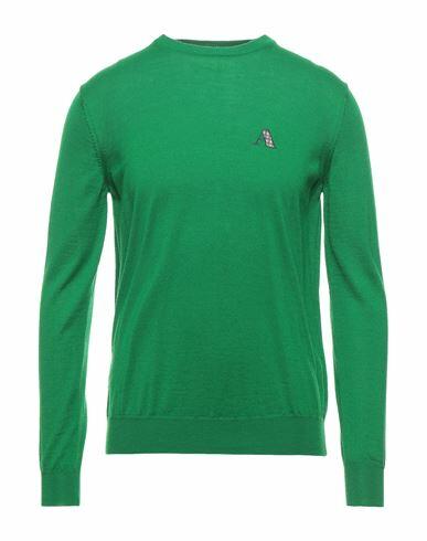 Aquascutum Man Sweater Green Virgin Wool, Cotton Cover