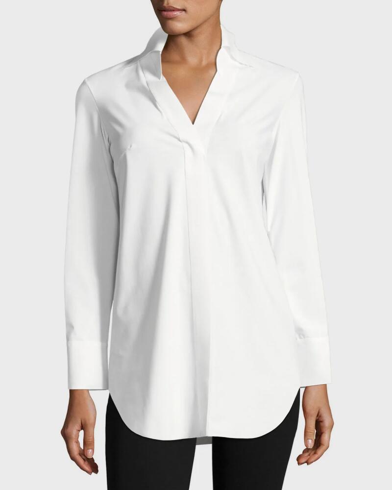 Chiara Boni La Petite Robe Atena Spread-Collar Stretch Jersey Shirt Cover