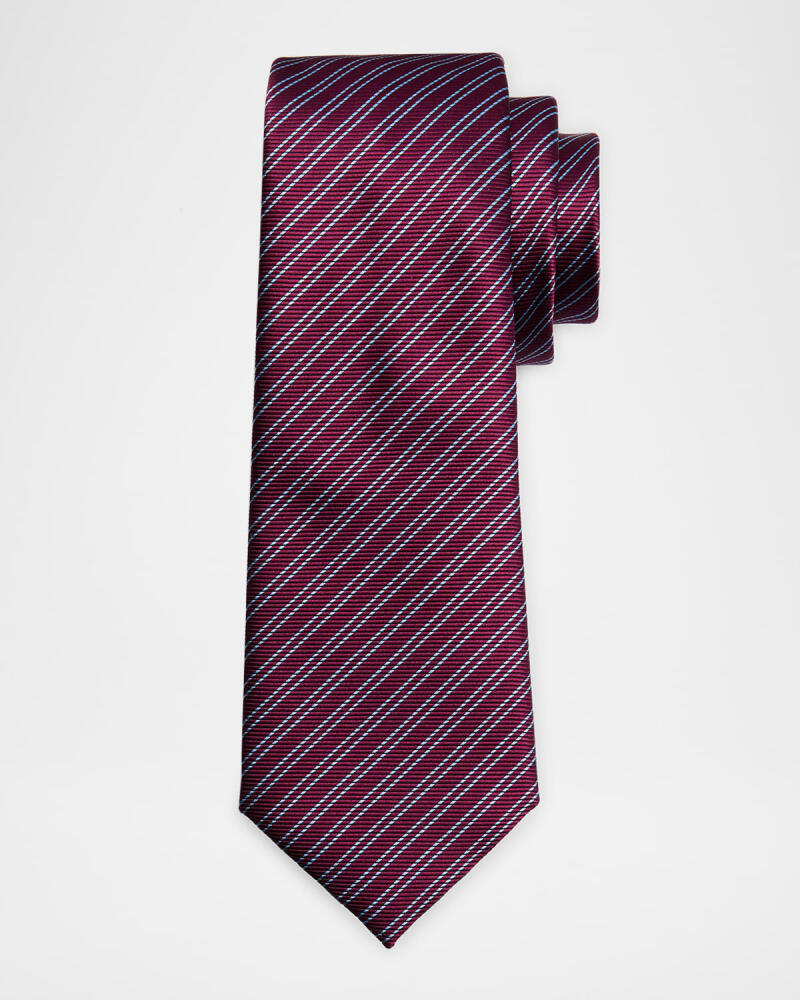 Giorgio Armani Men's Silk Diagonal Striped Tie Cover