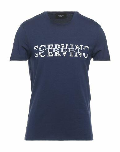 Ermanno Scervino Man T-shirt Midnight blue Cotton, Elastane Cover