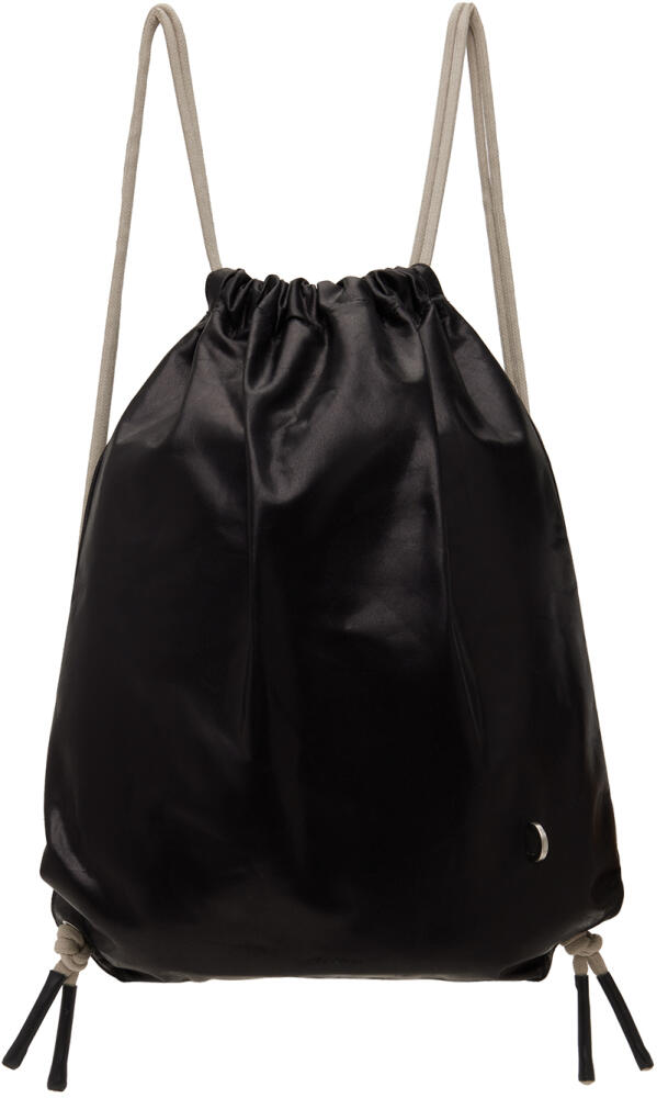 Rick Owens Black Drawstring Backpack Cover