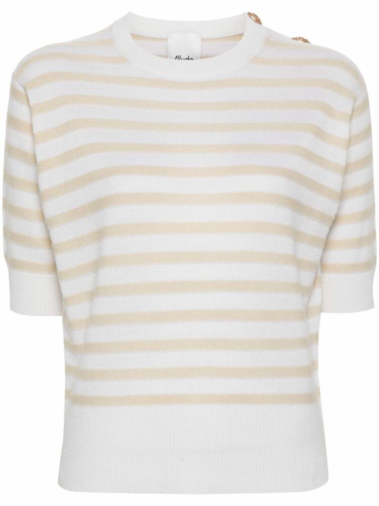 Allude striped knitted top - Neutrals Cover