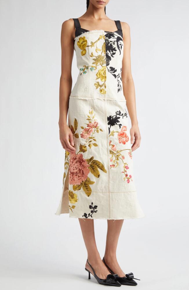 Erdem Embroidered Cotton & Silk Cocktail Dress in Ecru Cover