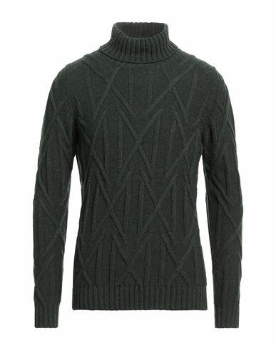 Alpha Studio Man Turtleneck Dark green Wool, Alpaca wool, Polyamide Cover